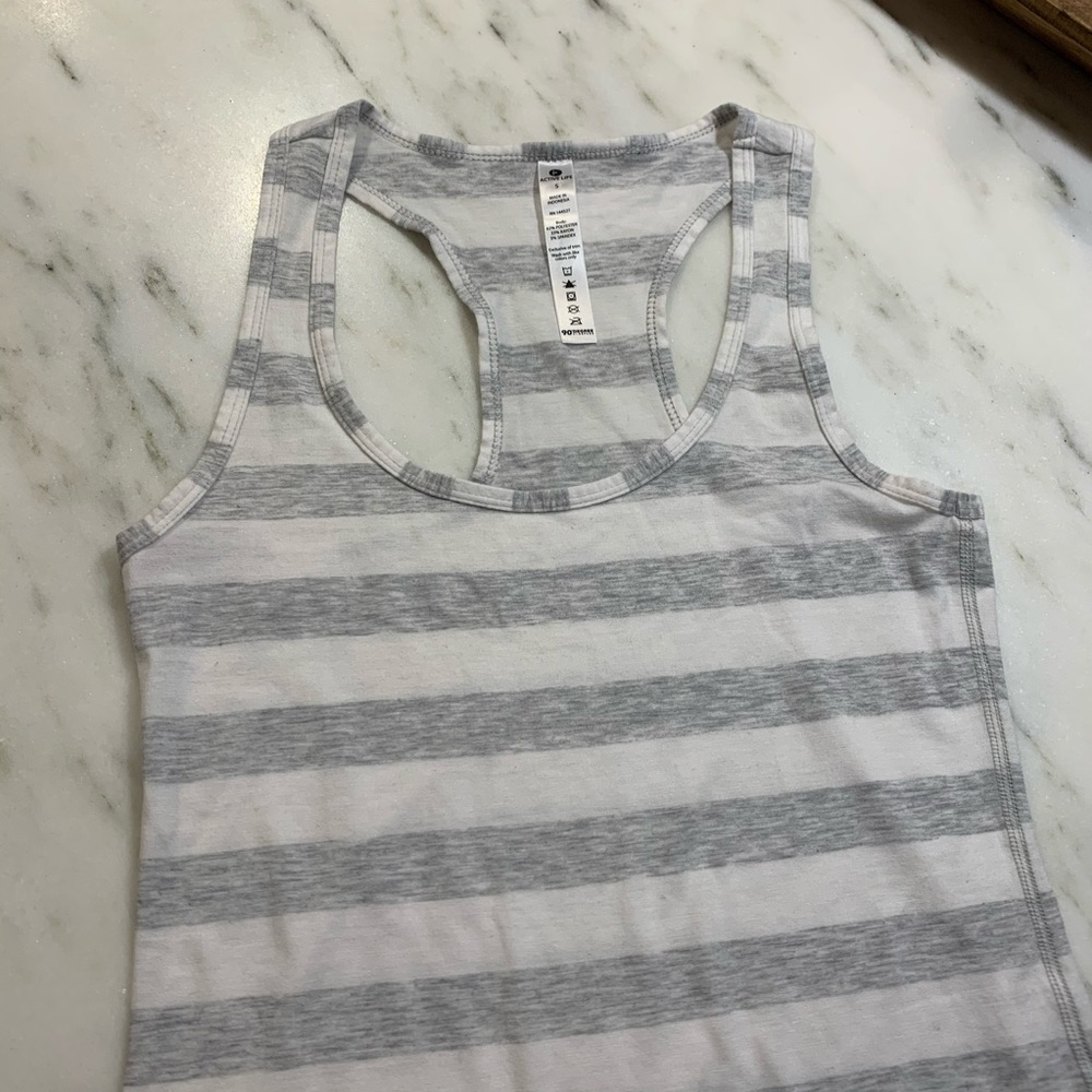 Striped Active Racerback Tank Top - Picture 2 of 6